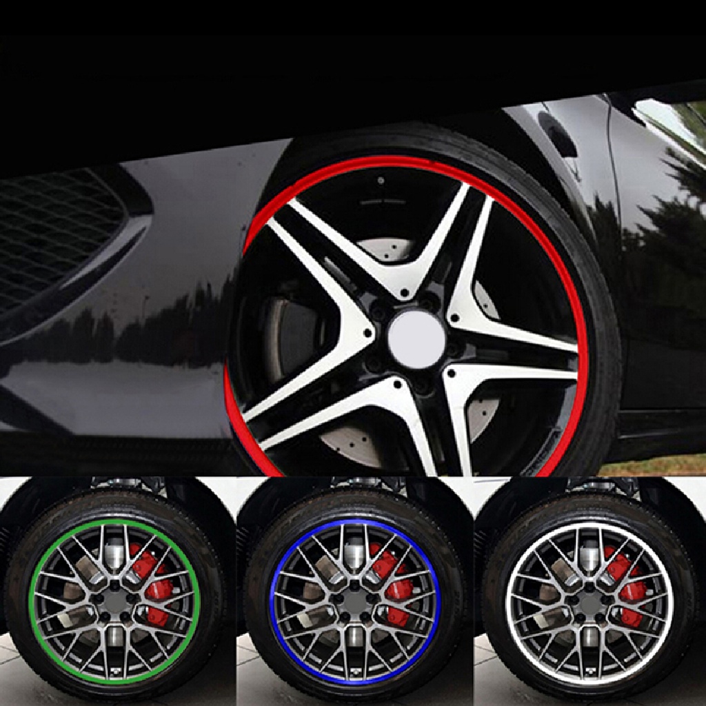 Bộ decal 16 thanh màu đỏ phản quang dán viền la dăng ô tô