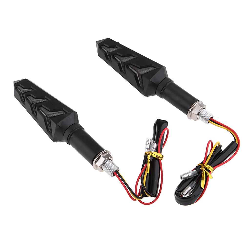 Pair Universal Motorcycle LED Amber Turn Signal Light Indicator Blinker Lamp