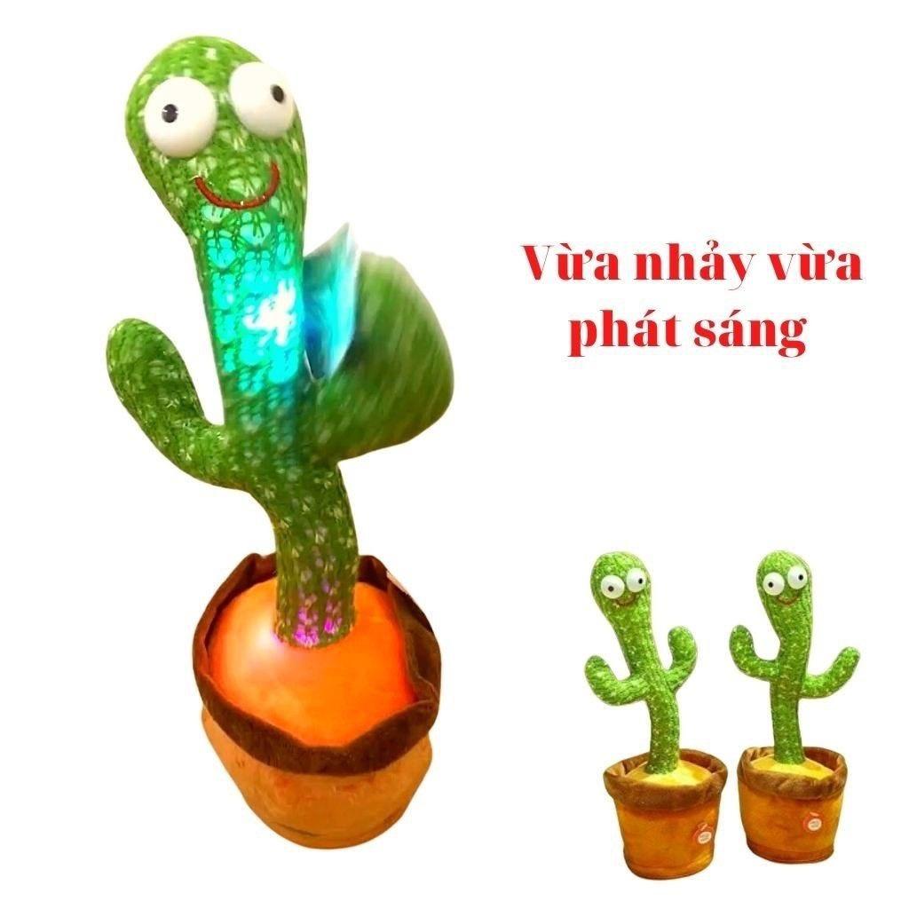 Đồ chơi cây xương rồng nhảy múa, nhại tiếng, hát 120 bài tiếng Việt, phát sáng, kèm xạc USB