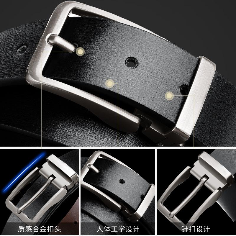 Belt Men's Leather Pin Buckle Belt Men's Cowhide Young Men's Pure Cowhide Formal Wear Men's Leather Belt Korean Style - Pin buckle A01