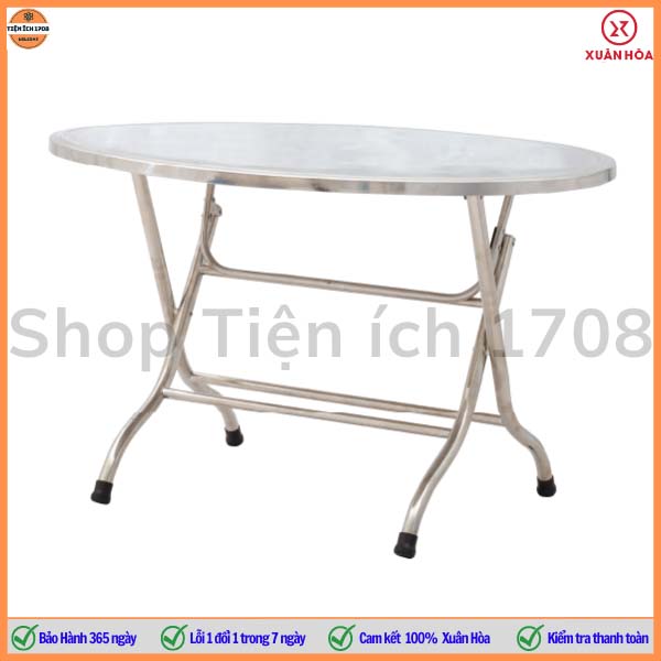 Bàn ăn inox tròn chân gấp BI-1150A Xuân hòa inox SUS201 tiêu chuẩn Nhật Bản