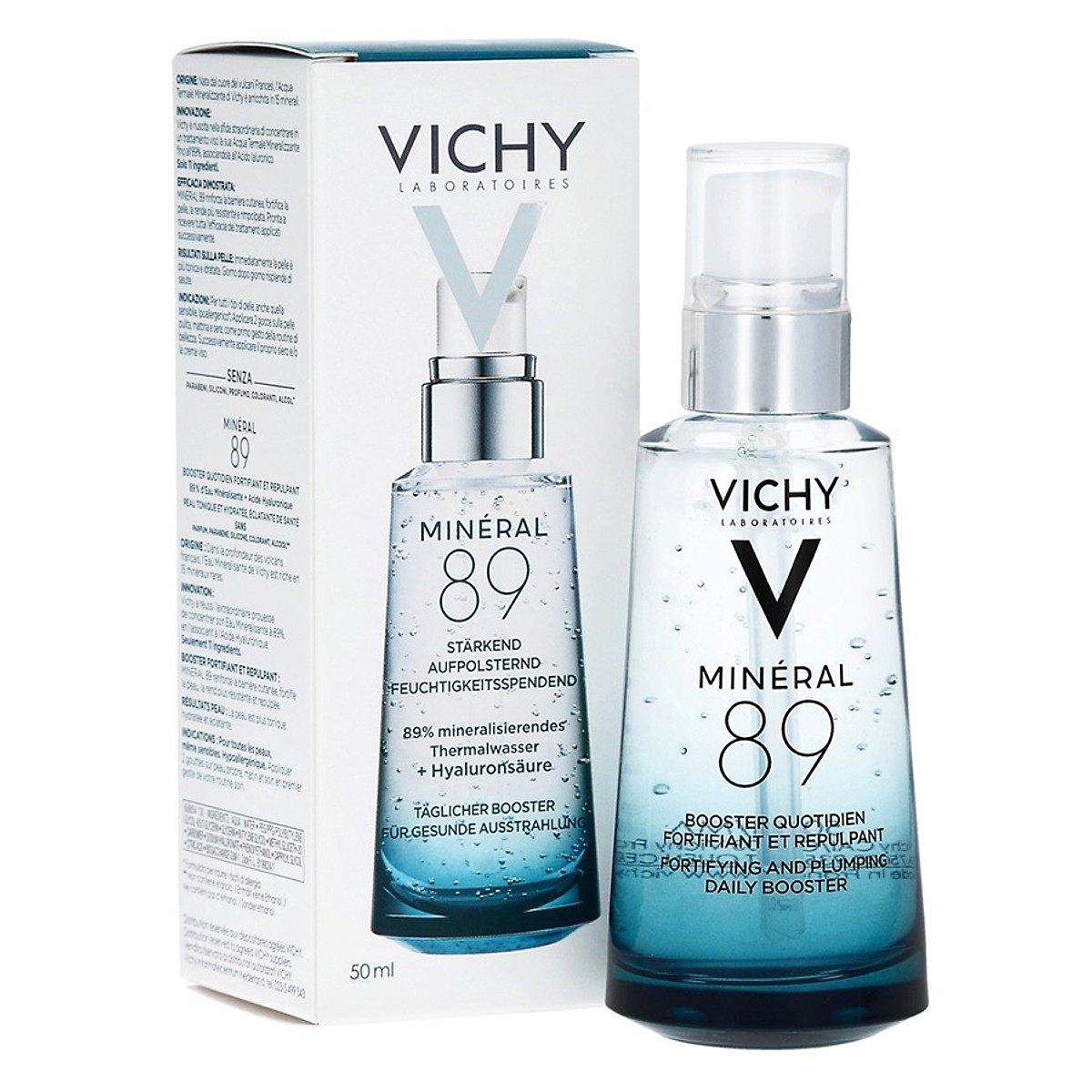 Vichy Mineral 89 Dưỡng chất khoáng cô đặc (50mL, tặng quà móc khoá)