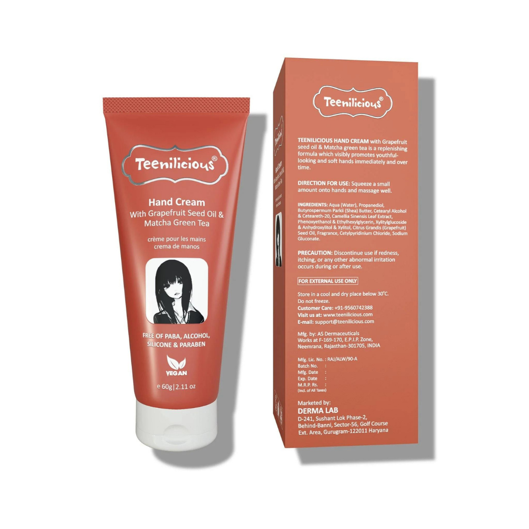 Kem Dưỡng Da Tay Teenilicious Hand Cream With Grapefruit Seed Oil &amp; Matcha Green Tea 60g