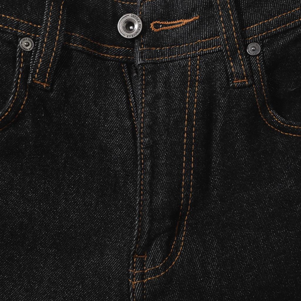 Quần jeans tiêu đen chỉ nổi màu vàng - 211231 | LASTORE MENSWEAR