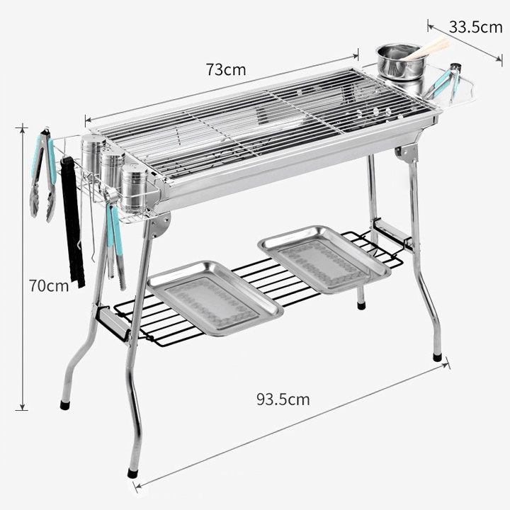 Bếp nướng than hoa BBQ ngoài trời chất liệu Inox cao cấp