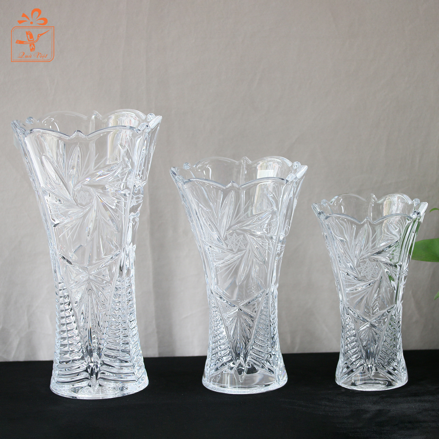 Bình Hoa Pinwheel Pha lê Bohemia Tiệp khắc 01