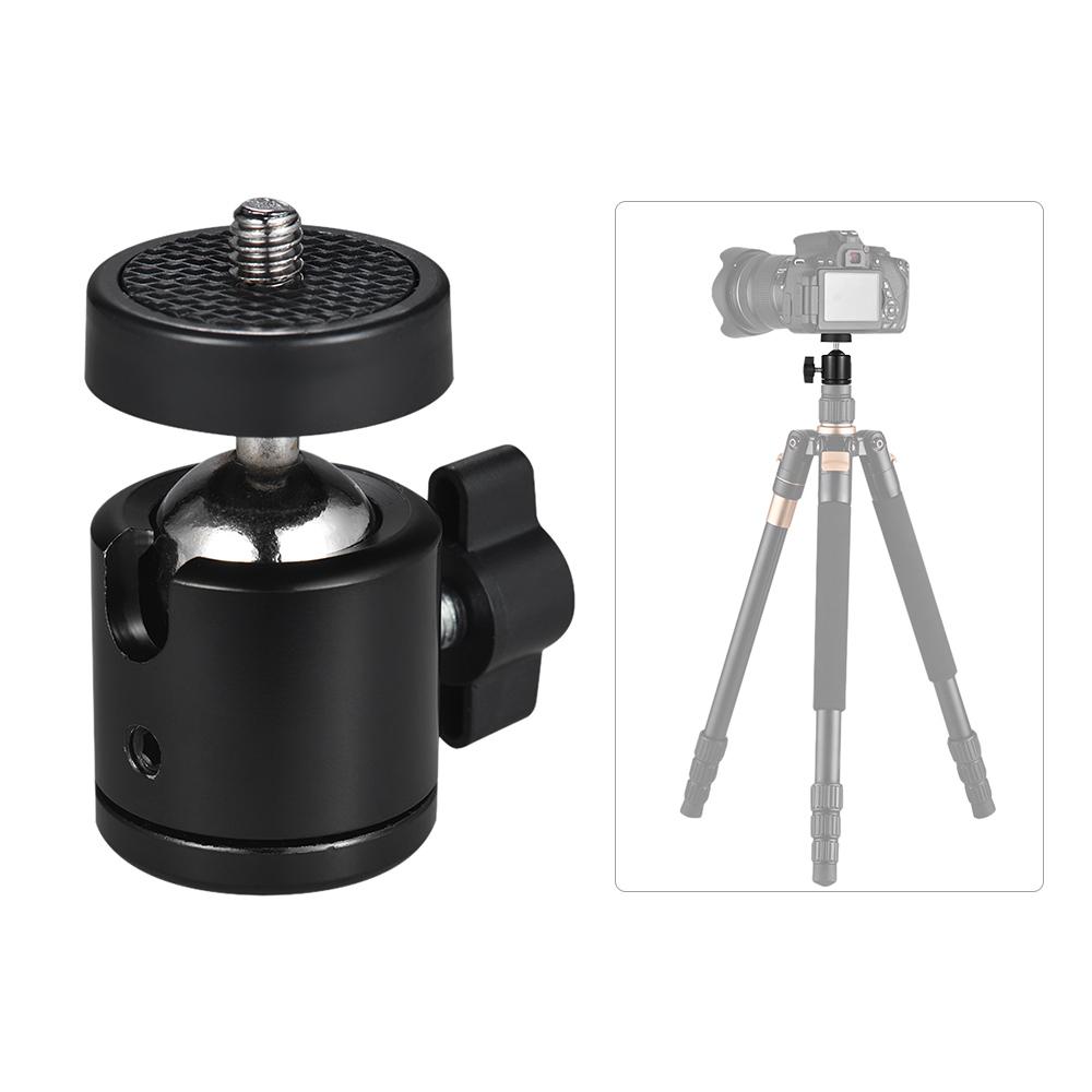 Đầu chân máy quay mini với 1/4 cho máy ảnh DLSR LED 2 cái Xoay 360 độ 