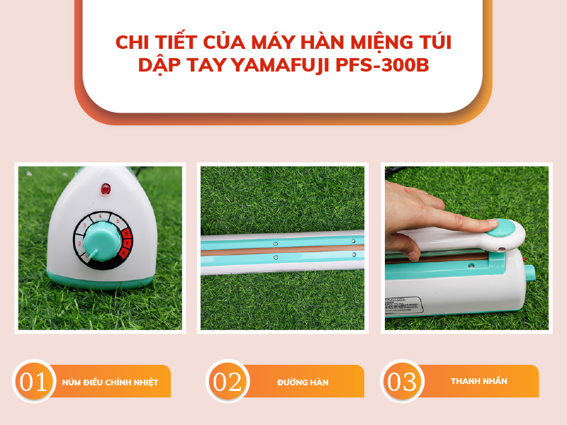 Máy hàn miệng túi dập tay Yamafuji PFS-300B Hàng chính hãng