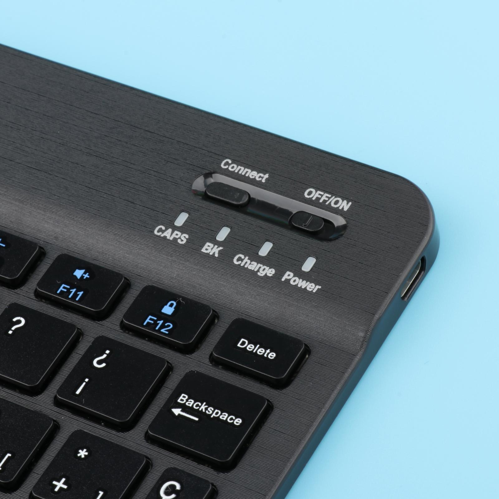 Portable Slim Rechargeable Bluetooth Keyboard 78Keys Spanish for Desktop