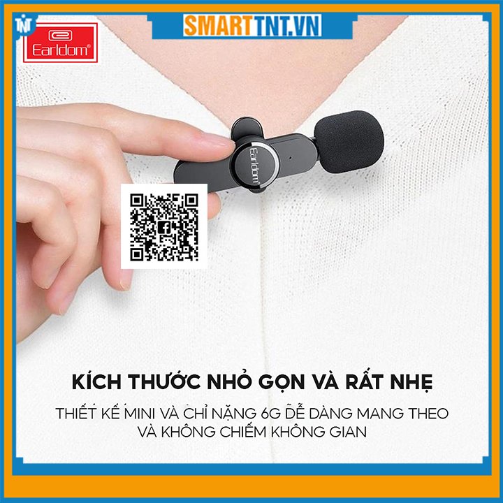 Mic thu âm cài áo không dây chuyên nghiệp Earldom MC3i cao cấp - Hàng chính hãng