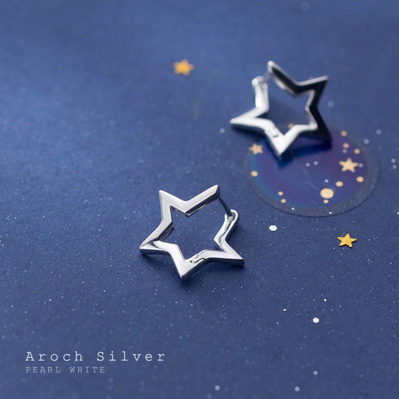 Khuyên tai bạc Ý s925 sao nhỏ 5 cánh lạ mắt G3744 - AROCH Jewelry