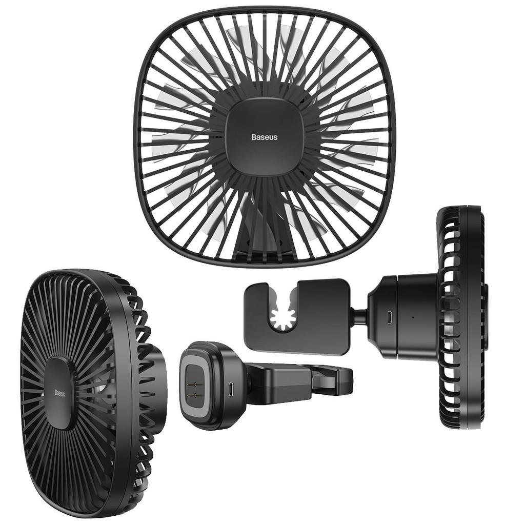 Quạt mini gắn lưng ghế dùng trên xe ô tô Baseus Natural Wind Magnetic Rear Seat Fan (Pin sạc 1000mAh,2 cấp tốc độ) -Hàng Chính Hãng