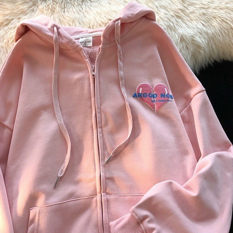 ÁO HOODIE - ÁO KHOÁC NỈ NGOẠI Dây full zip (Ảnh Thật) HOOIDE MỚI in trái tim nổi NÓN 2 LỚP CÙNG MÀU