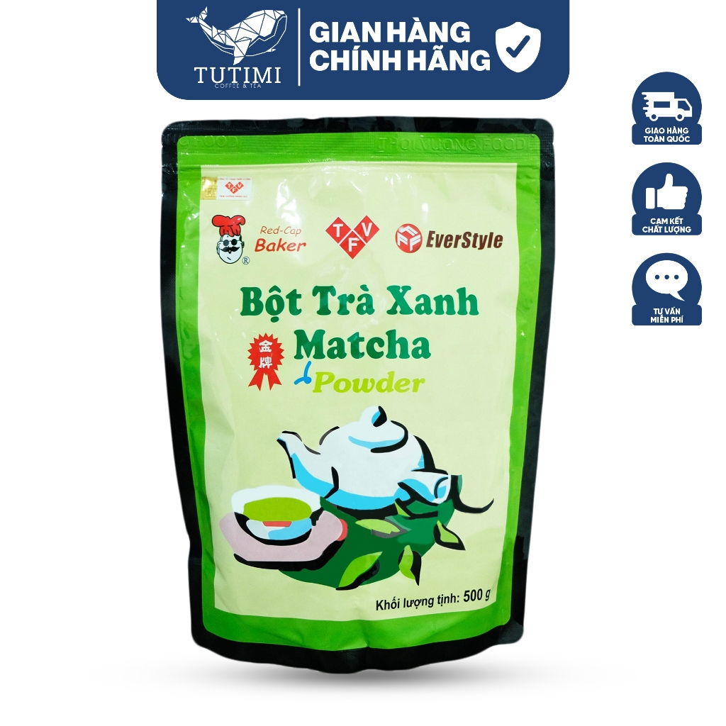 Bột trà xanh Matcha Đài Loan Everstyle bịch 500g (Chiết Lẻ 100G)