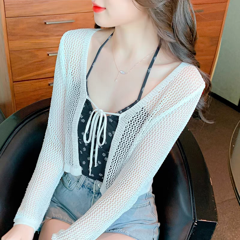 Áo Khoác Len Dạng Lưới Croptop Có 4 Màu - Hana Trâm Shop