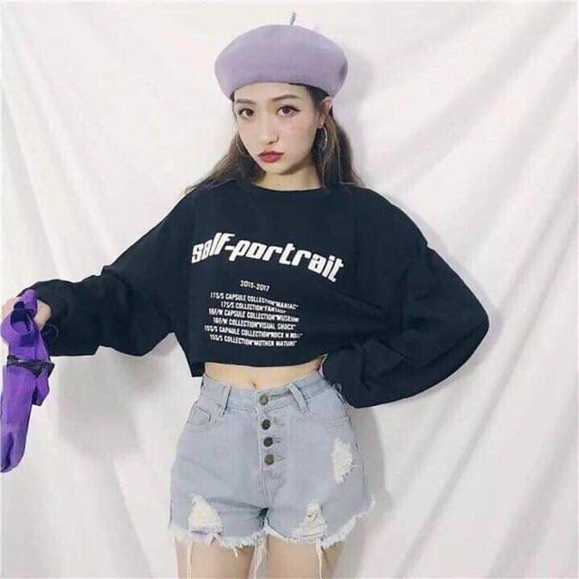 ÁO TAY DÀI CROPTOP FORM RỘNG CÁ TÍNH