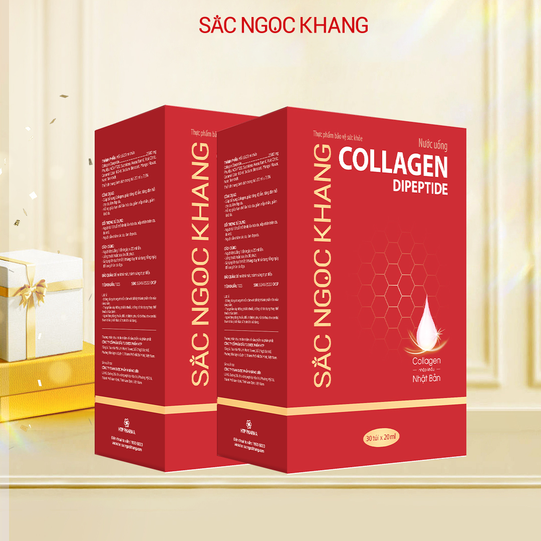 Combo 2 hộp Nước uống đẹp da Collagen Dipeptide Sắc Ngọc Khang tinh khiết 30 túi