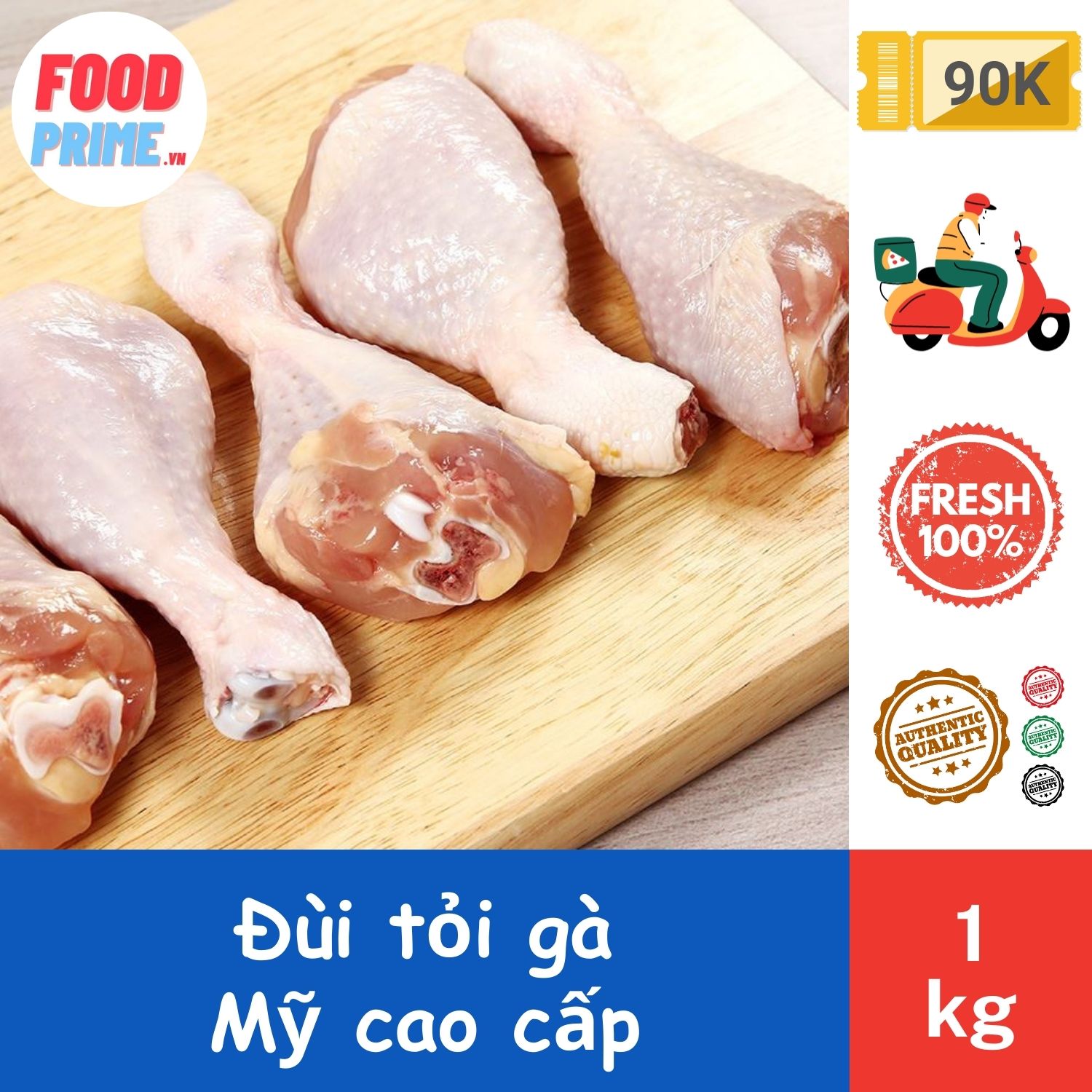 Đùi Tỏi Gà Túi 1kg Premium - FoodPrime Market