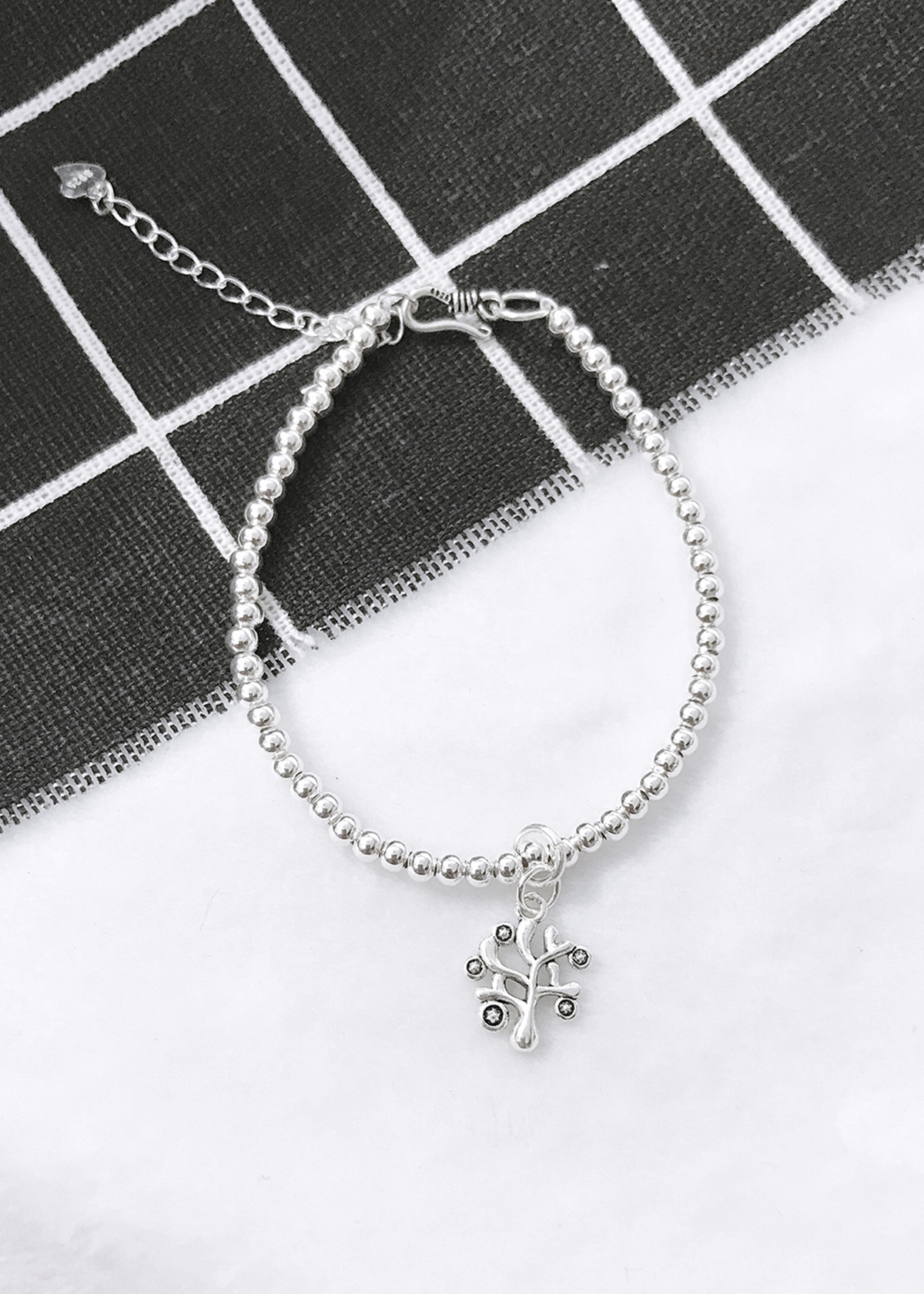 Lắc bi bạc 3mm cây trí tuệ - Ngọc Quý Gemstones