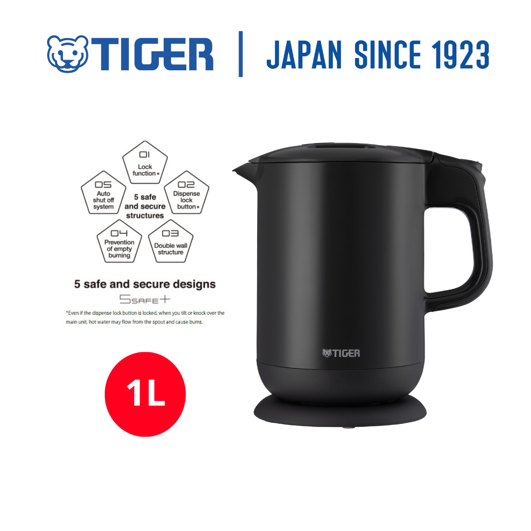 Ấm Đun Nước Điện TIGER PCG-G10 Dung Tích 1 Lít - Hàng chính hãng