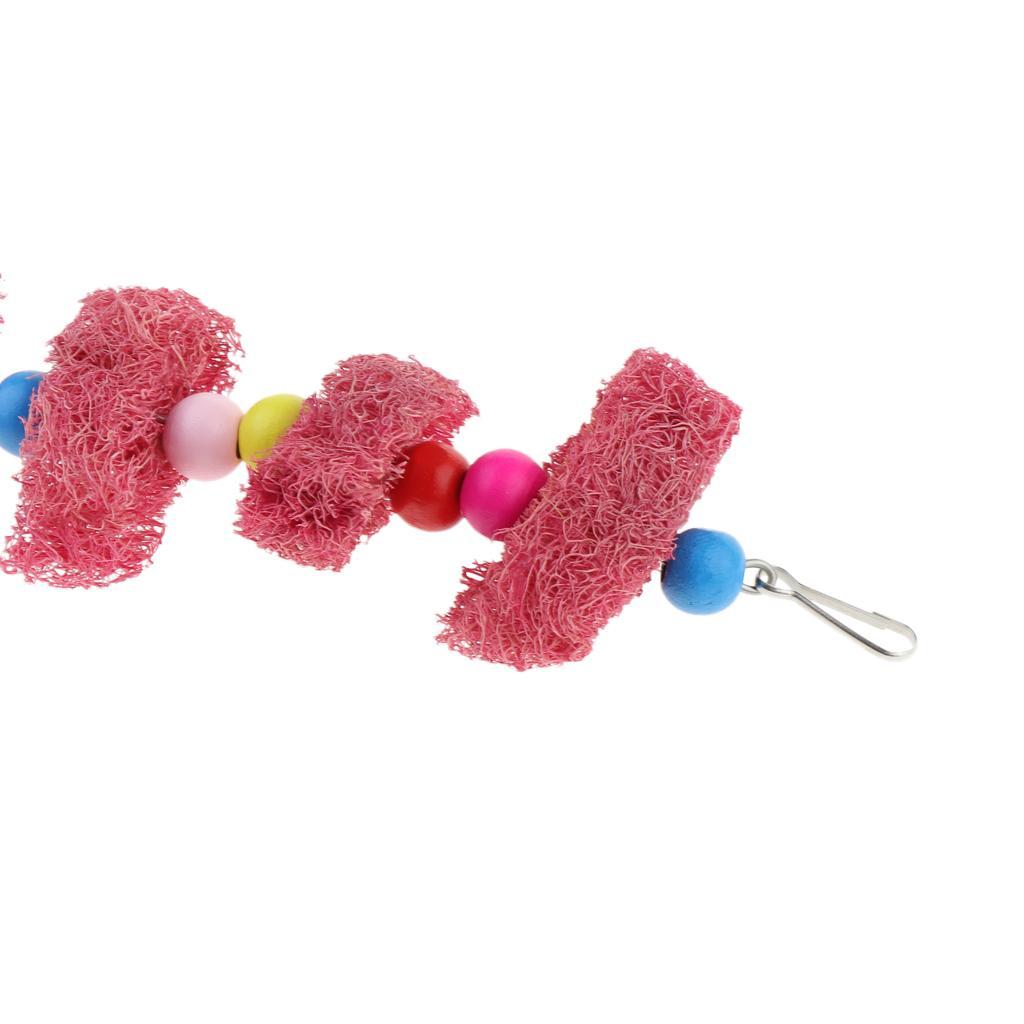 Pet Bird Cage Swing Perches Stand Platform Chew Climb Bell Toy