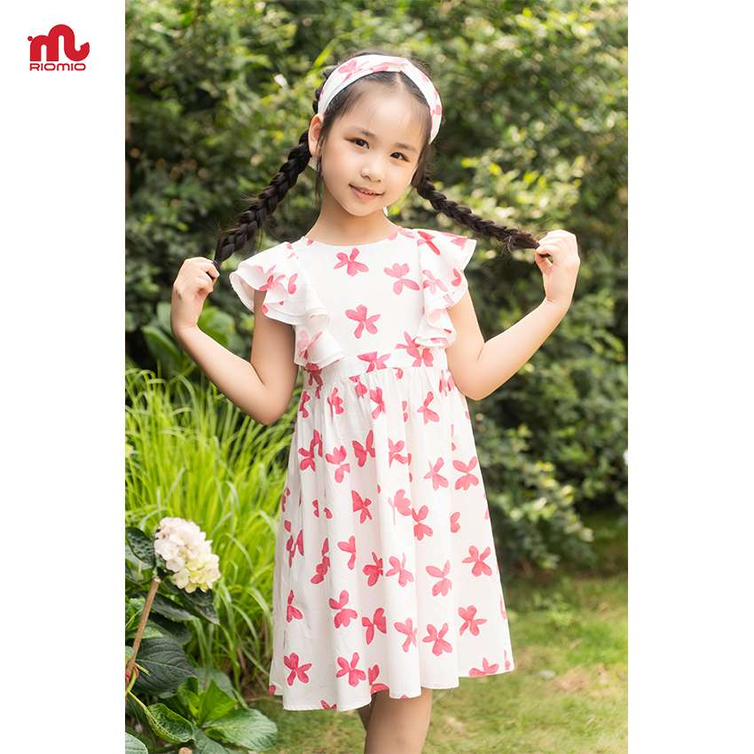 Váy bé gái thô bèo cánh tiên RIOMIO 2,3,4,5,6,7,8,9 tuổi đầm baby doll hoa dễ thương cho bé đi chơi dã ngoại RV577