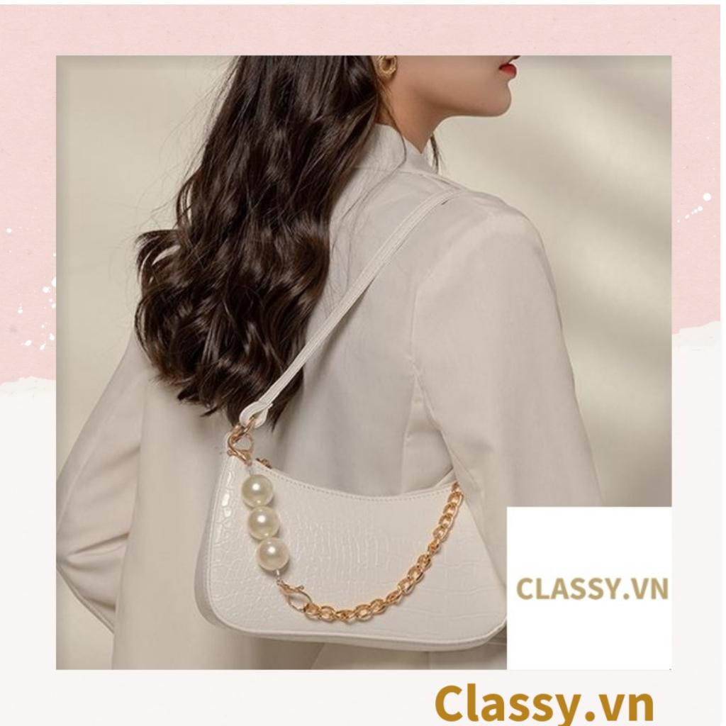 TÚI ĐEO VAI, TÚI KẸP NÁCH Classy DA CAO CẤP KIỂU DÁNG VINTAGE PHỐI XÍCH SANG CHẢNH