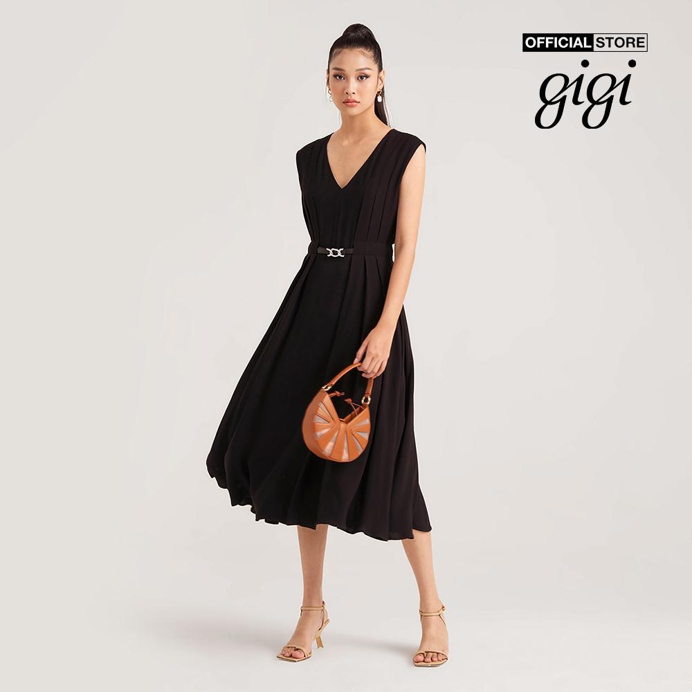 GIGI - Đầm midi cổ V sát nách thời trang G2102D221166