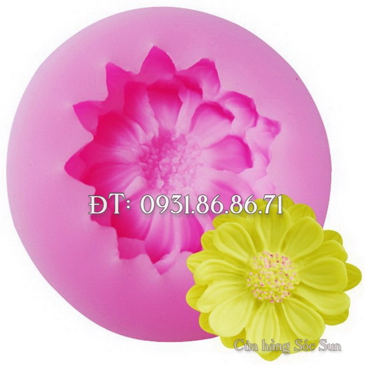 Khuôn silicon hoa cúc đơn 2 tầng - Mã số 1214