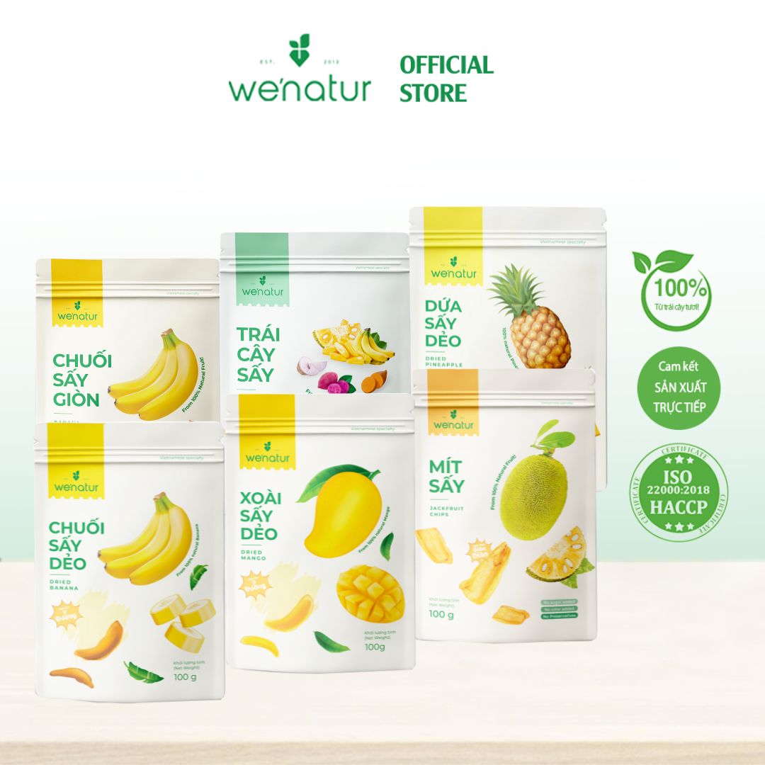 Combo 6 Sản Phẩm Trái Cây Sấy Giòn Sấy Dẻo We'natur