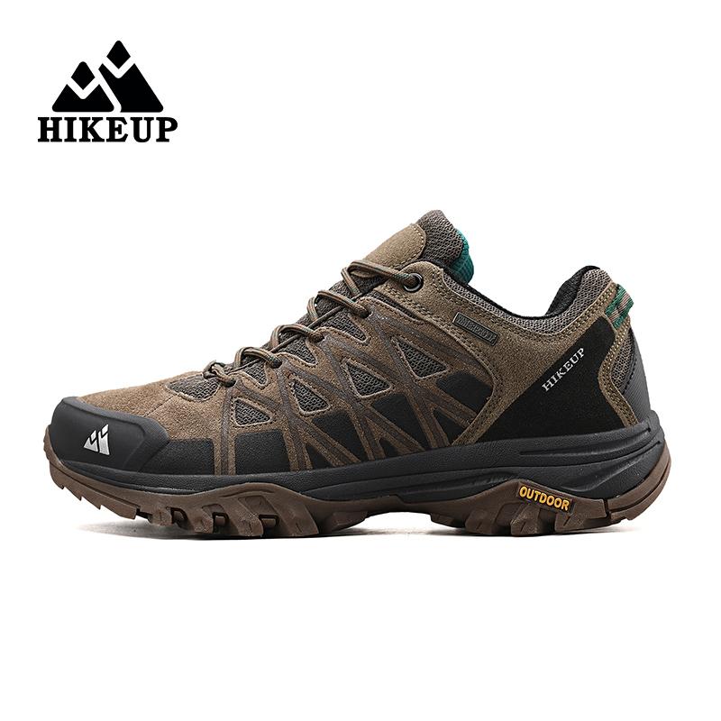 Hikeup mới đến Giày đi bộ đường dài Giày đi bộ đường dài đến trekking nam có đệm du lịch leo núi ngoài trời cho nam giới Color: Black Shoe Size: 44