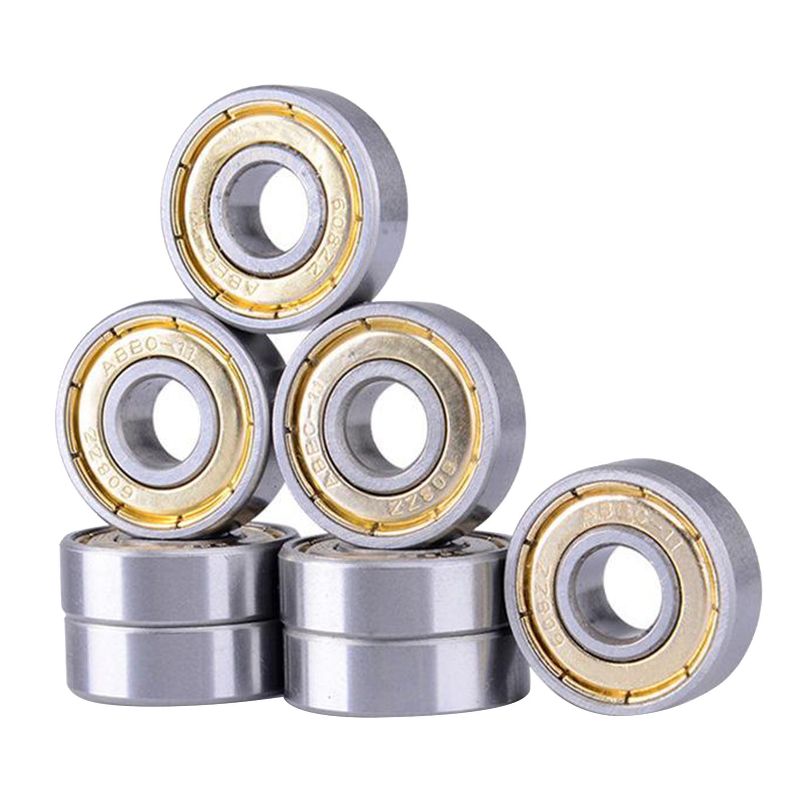 10x Skateboard Bearing Metal Double Sealed Scooter Inline Hockey Wheel Roller