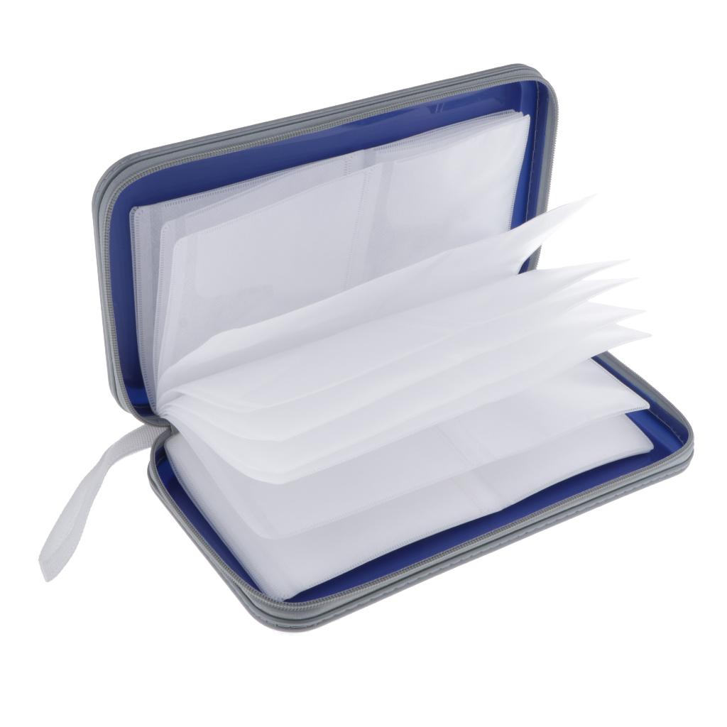 2pcs 80 Disc CD Wallet DVD Case Storage Holder Bag Protector Blue/Black