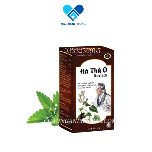 Viên Hà thủ ô đỏ Roxtech giúp giảm rụng tóc, giảm tóc bạc sớm, giảm tóc khô, chẻ ngọn - Hộp 30 viên
