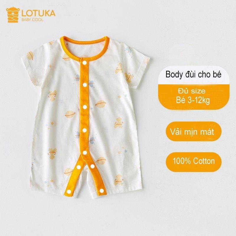 Body cho bé cộc tay chất Cotton 100% mẫu quần áo sơ sinh, Body đùi cho bé trai bé gái màu sắc dễ thương