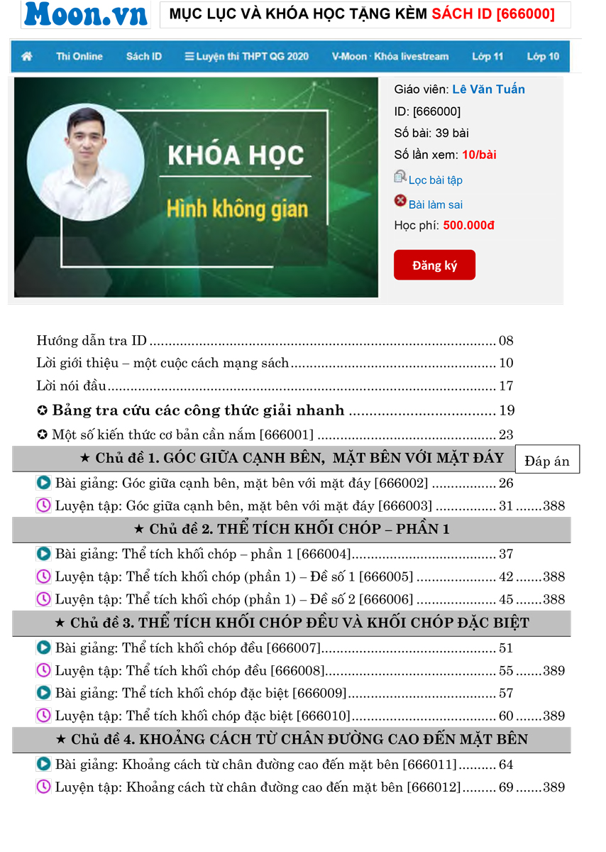 TỰ HỌC TOÁN HỌC - TẬP 1 - HÌNH KHÔNG GIAN_MOON