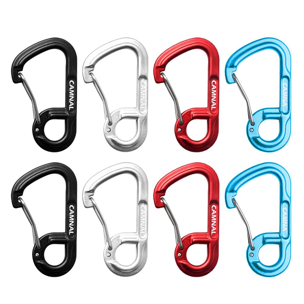 2Pcs Aluminum Alloy Key Buckle Snap Spring Clip Hook Carabiner Keychain Black
