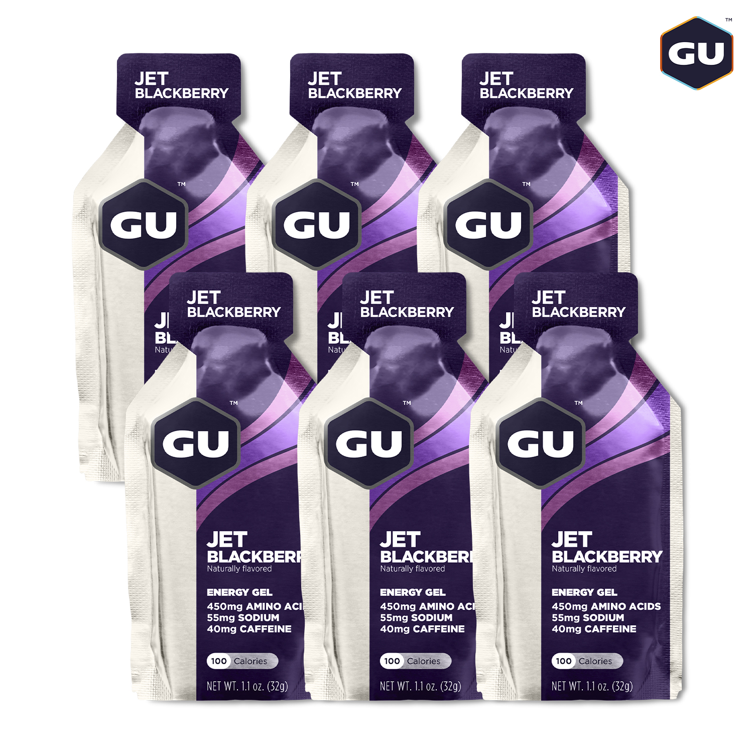 (COMBO 6 GÓI) GU Energy Gel Năng Lượng Chạy Bộ Vị Jet BlackBerry - Combo 6 Gói