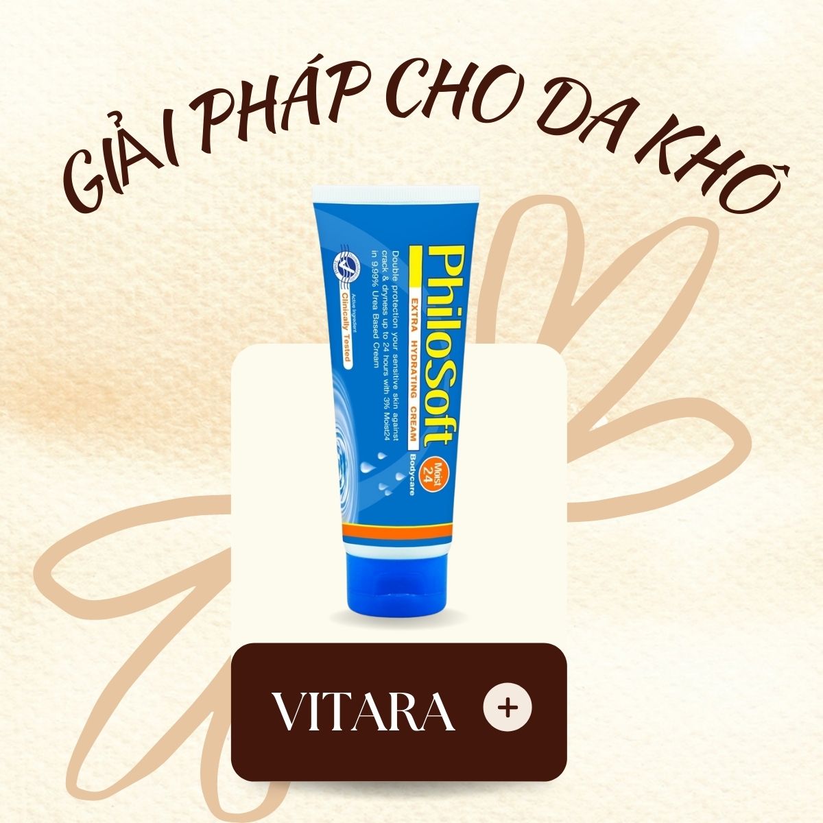 Kem thoa cho da khô Philosoft Moist 24 cung cấp ẩm cho da bị vảy, bong tróc, vảy nến, tiểu đường 100g