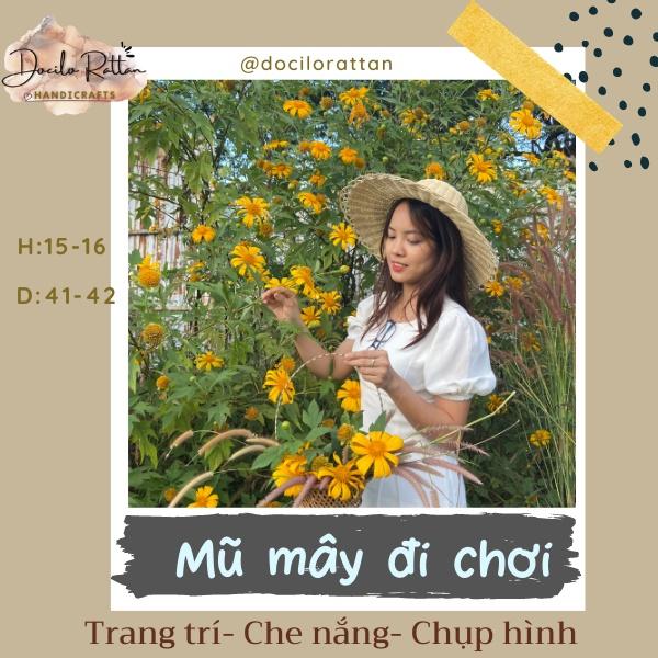 Mũ mây- Mũ mây phụ kiện đi chơi,chụp hình, che nắng