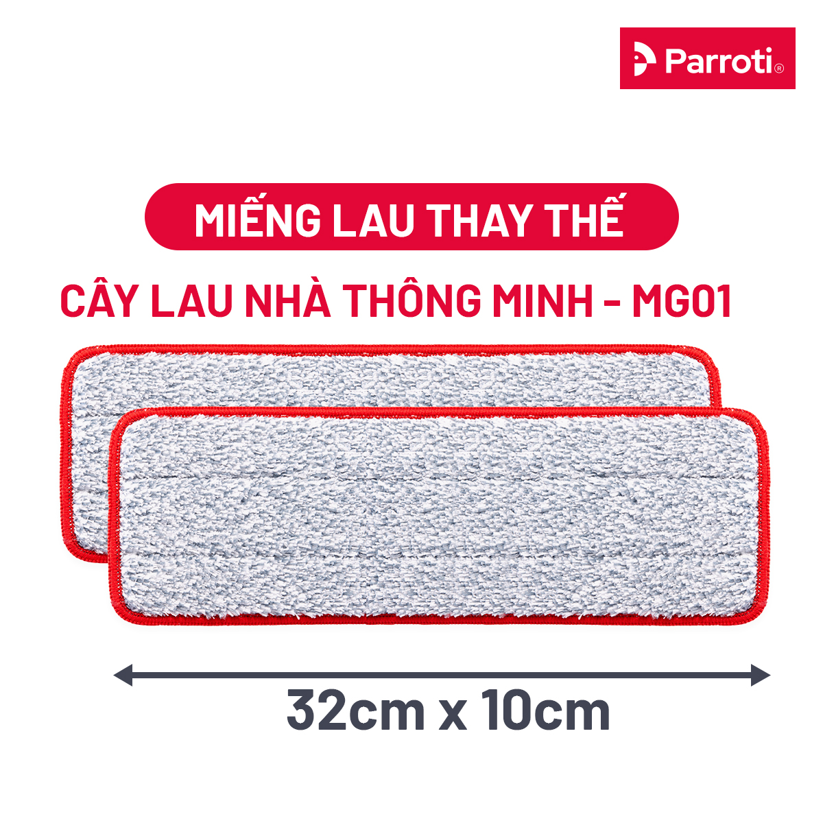 Hình ảnh Combo 2 Miếng Lau Nhà Parroti Magic MG01 – Kích Thước 32x10 CM - Chất Liệu Microfiber Cao Cấp