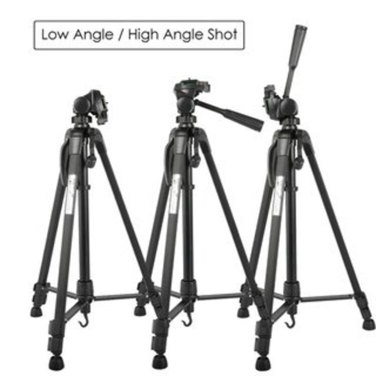 Tripod, chân đế điện thoại, máy ảnh WEIFENG WT-3520, tặng kèm remote, túi đựng và đầu kẹp điện thoại - Hàng Nhập Khẩu