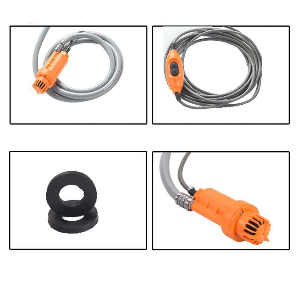Vòi sen cắm trại bằng điện 12V với xô nước gấp gọn nhỏ gon tiện lợi dùng rửa xe tưới cây cắm trại