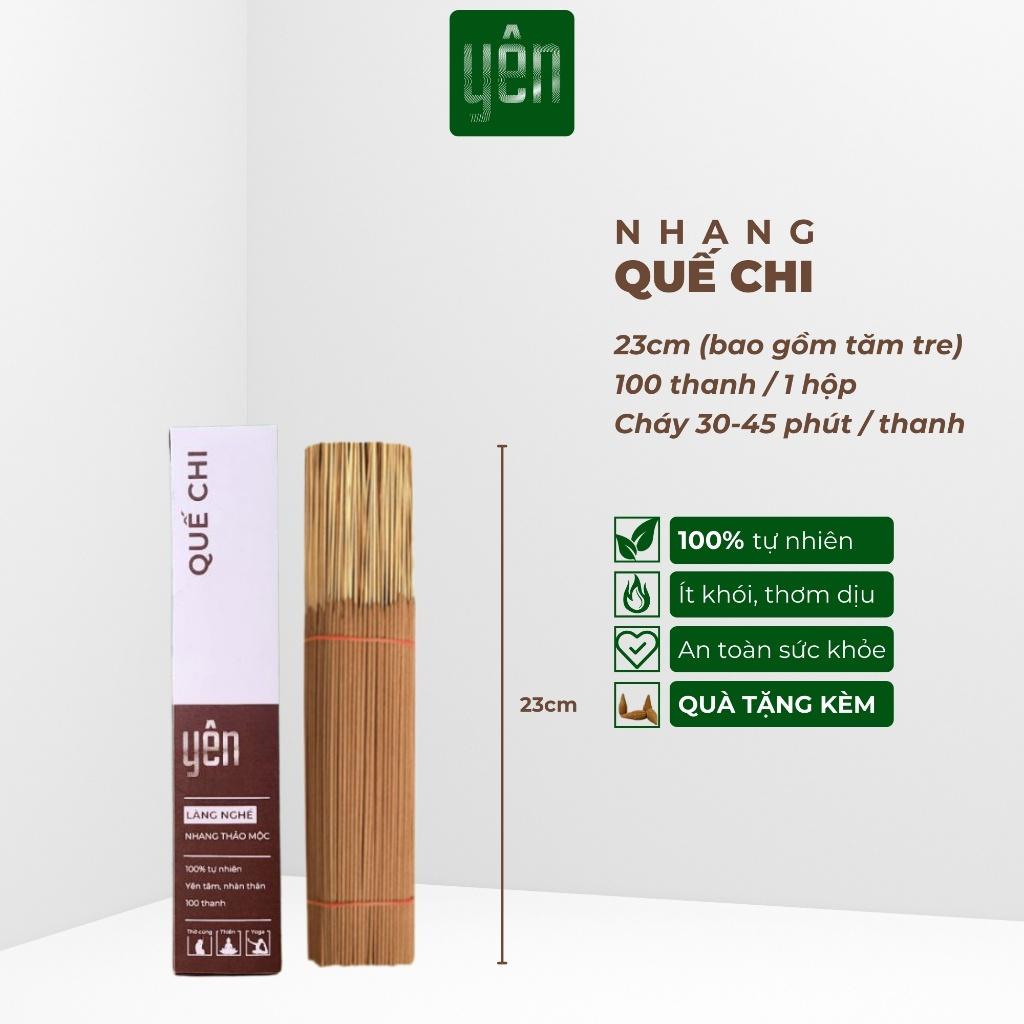 Nhang Quế Chi Sạch Hộp 100 Thanh Loại 23-30-40cm Hộp 100 Thanh Yên 100 % Tự Nhiên Thờ Cúng Thư Giãn - Quế-23cm-100 thanh