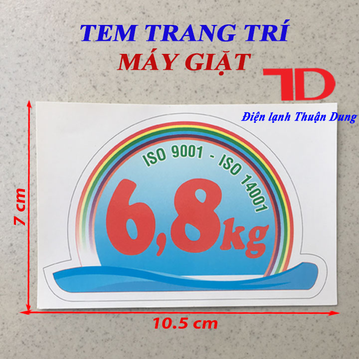 Tem dán trang trí Máy Giặt loại 6.8KG