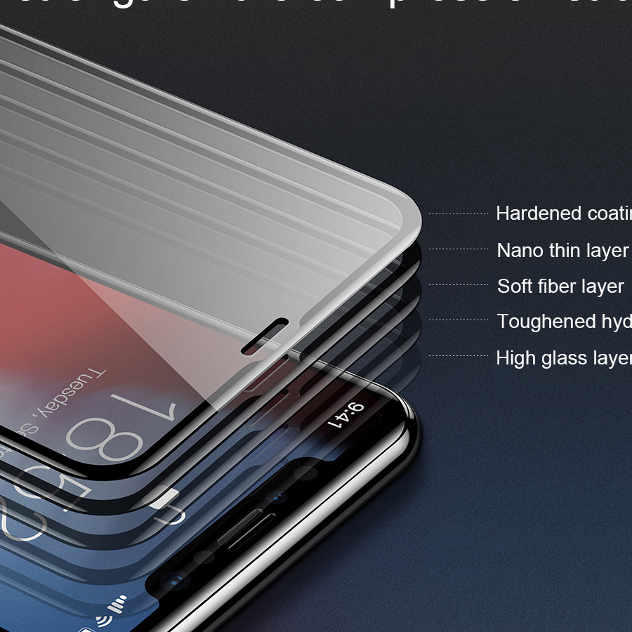 Miếng dán kính cường lực Full 3D Baseus cho iPhone XS MAX - Hàng chính hãng