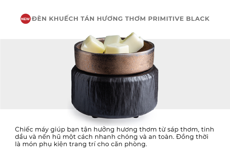 Máy khuếch tán hương thơm 2 trong 1 Yankee Candle - Primitive Black