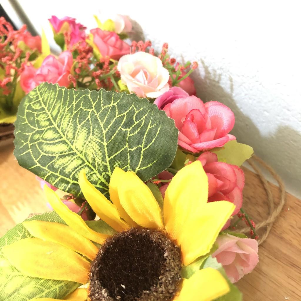 Vòng hoa giả vòng hoa mùa xuân