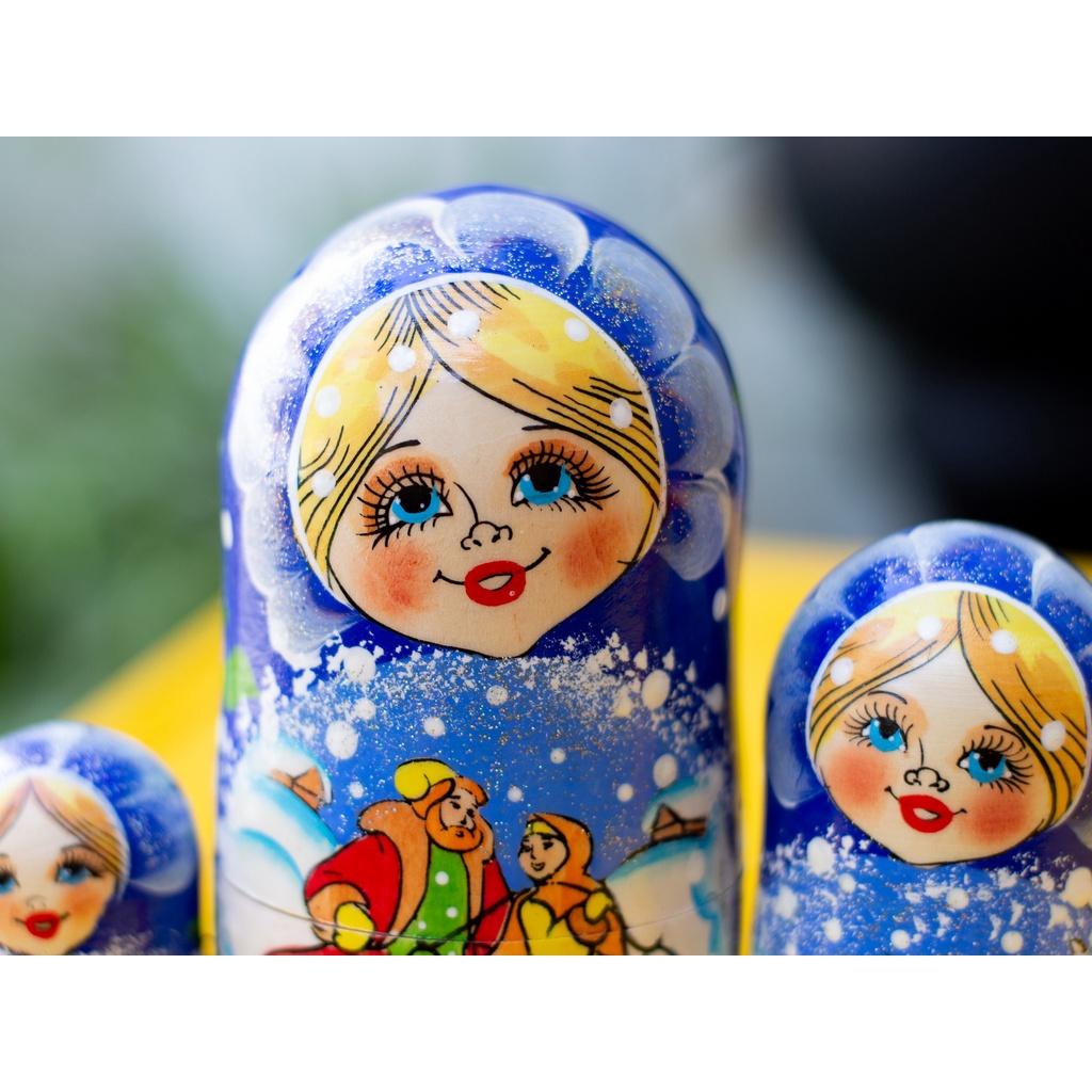 (RẤT DỄ THƯƠNG) BỘ BÚP BÊ NGA MATRYOSHKA 5 LỚP 15CM &quot;LỄ HỘI MÙA ĐÔNG&quot; QUÀ LƯU NIỆM NGA CỰC ĐẸP VÀ ĐỘC ĐÁO GIÁ ƯU ĐÃI