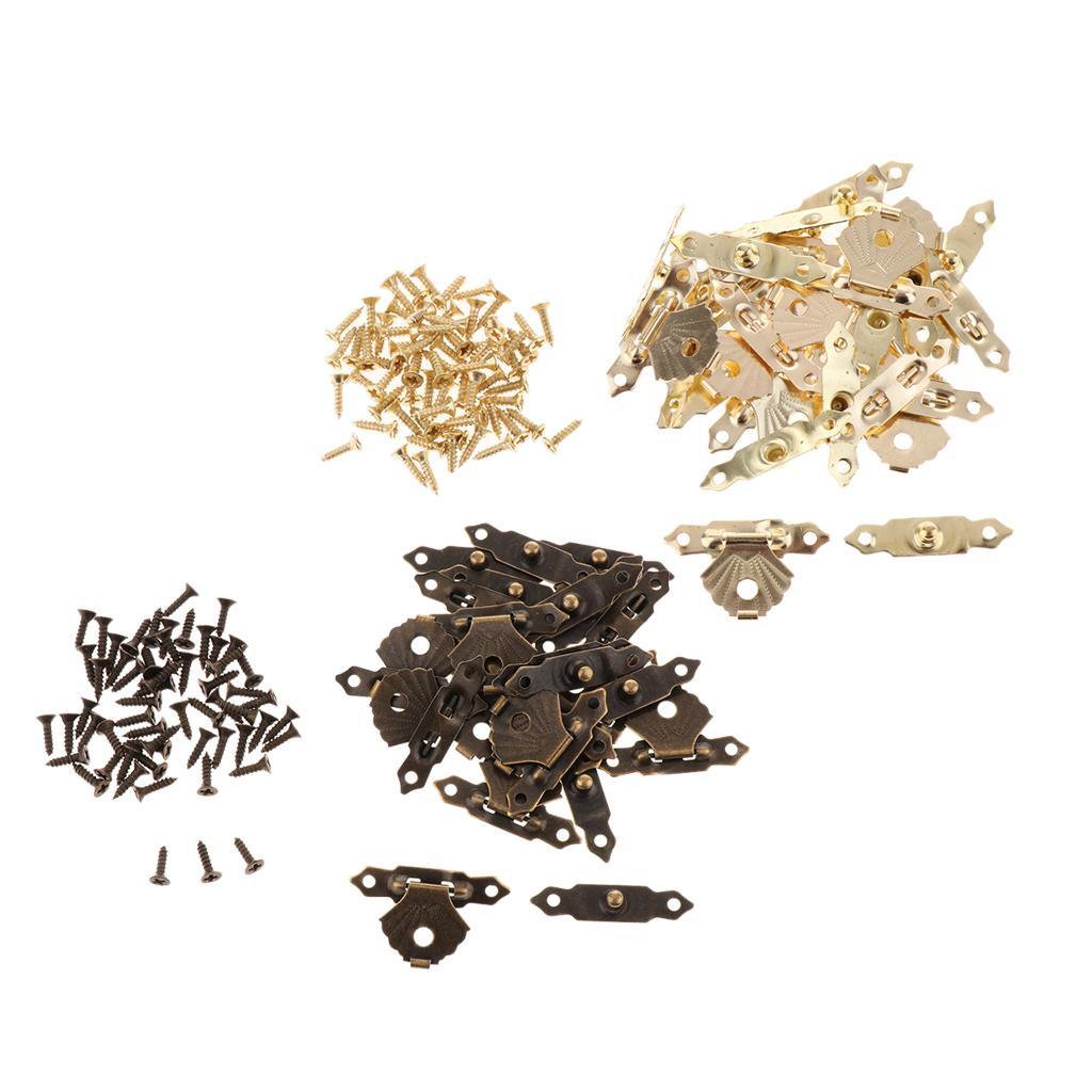 24Pcs/Set Small Mini Hinge Cabinet Drawer Chest Gift Box Hinges